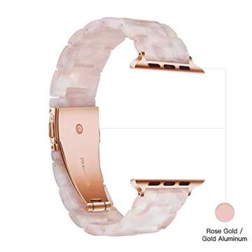 Light Apple Watch Band-Fashion Resin Apple Watch Series 10 Series 9 Series 8 band, iWacth Bands, Apple Watch Bands for Women, Compatible with Apple Watch Series 10 9 8 7 SE 6 5 4 3-Flower Pink,38mm/40mm/41mm/42mm(Series 10)