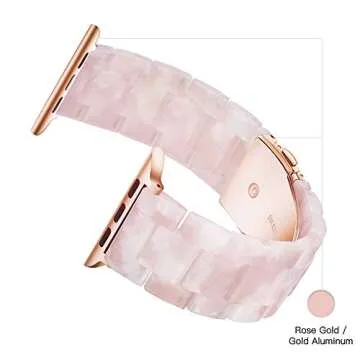Light Apple Watch Band-Fashion Resin Apple Watch Series 10 Series 9 Series 8 band, iWacth Bands, Apple Watch Bands for Women, Compatible with Apple Watch Series 10 9 8 7 SE 6 5 4 3-Flower Pink,38mm/40mm/41mm/42mm(Series 10)