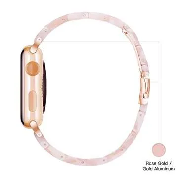 Light Apple Watch Band-Fashion Resin Apple Watch Series 10 Series 9 Series 8 band, iWacth Bands, Apple Watch Bands for Women, Compatible with Apple Watch Series 10 9 8 7 SE 6 5 4 3-Flower Pink,38mm/40mm/41mm/42mm(Series 10)