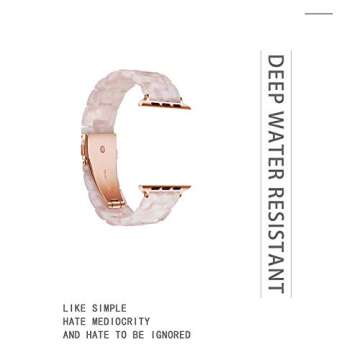 Light Apple Watch Band-Fashion Resin Apple Watch Series 10 Series 9 Series 8 band, iWacth Bands, Apple Watch Bands for Women, Compatible with Apple Watch Series 10 9 8 7 SE 6 5 4 3-Flower Pink,38mm/40mm/41mm/42mm(Series 10)