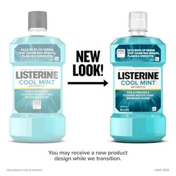 Listerine Cool Mint Antiseptic Mouthwash, Daily Oral Rinse Kills 99% of Germs That Cause Bad Breath,...