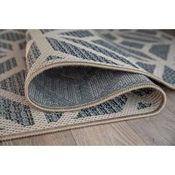 Rugshop Contemporary Geometric Rug for Patio, Dec, Balcony, Indoor/Outdoor Area Rug 7'10" x 10' Blue