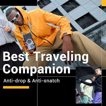 MAGEASY Case with Strap for Phone 15 Pro Max - Heavy Duty 16ft Drop Protection, 6.7" Crossbody Case with Lanyard, Compatible with MagSafe - Odyssey M + Strap | Embedded Metal Frame