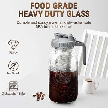 Cold Brew Coffee Maker - 64oz Easily Cleaned & Leak-Proof