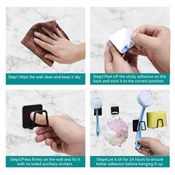 Telivava Sponge Holder for Kitchen Sink(2 Pack), Strong Adhesive Sink Sponge Holder, SUS304 Stainless Steel Sponge Holder for Kitchen Accessories - Waterproof & Quick Drying(B Style Black)