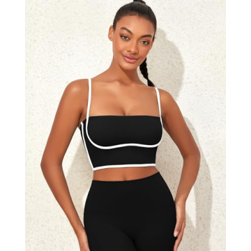 AngiMelo Women’s Stylish Longline Sports Bra with Support