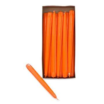 D'light Online Elegant 10" Unscented Orange Taper Candles - Premium Quality, Dripless and Smokeless ...