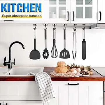 FINDMAG 6 Pack Magnetic Hooks, 50lbs Magnet Hook for Hanging Heavy Duty, Strong Magnetic Hooks for Refrigerator, Cruise Magnets with Hooks for Classroom, Office, Kitchen and Garage etc