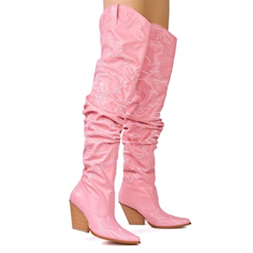 Cape Robbin Kelsey-30 Pink Thigh High Cowboy Boots