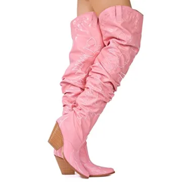 Cape Robbin Kelsey-30 Pink Thigh High Cowboy Boots