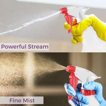 DilaBee Plastic Spray Bottle (2 Pack) - 16oz Empty Spray Bottles for Cleaning, Gardening & Grilling - Leakproof & Adjustable Nozzle Water Spray Bottle - Heavy Duty & BPA Free Plastic Spray Bottles