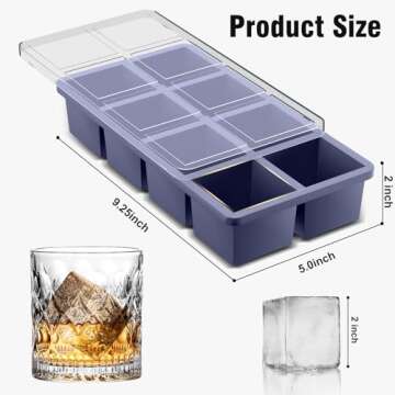 Samuelworld Large Silicone Ice Cube Molds for Cocktails
