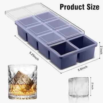 Samuelworld Large Silicone Ice Cube Molds for Cocktails