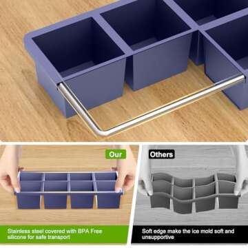 Samuelworld Large Silicone Ice Cube Molds for Cocktails