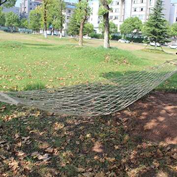 GallenJM Hammock Cotton Rope with Wood Spreader, 102 x 32 Inches Single Hammock,Children Hammock for Camping,Patio Yard,Outdoor,Indoor with Carrying Bag