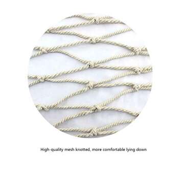 GallenJM Hammock Cotton Rope with Wood Spreader, 102 x 32 Inches Single Hammock,Children Hammock for Camping,Patio Yard,Outdoor,Indoor with Carrying Bag