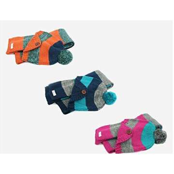 Yonger Cute Baby Boys Kid Hat Wool Knitted Crochet Beanie Cap Scarf Set