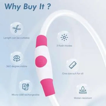 BSEEN Light Up Dog Collar, Glowing LED Dog Collar Rechargeable Pet Collar Waterproof TPU Cuttable Dog Walking Lights for Small Medium Large Dogs (Pink)