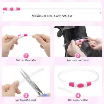BSEEN Light Up Dog Collar, Glowing LED Dog Collar Rechargeable Pet Collar Waterproof TPU Cuttable Dog Walking Lights for Small Medium Large Dogs (Pink)