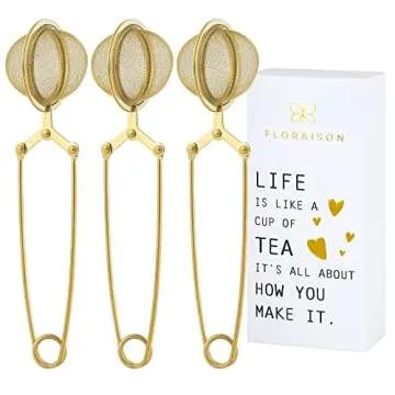 Tea Infuser Tea Ball Tea Filter with Clip for Brew Loose Tea Perfect Pincer Tea Infuser Busket Colad...