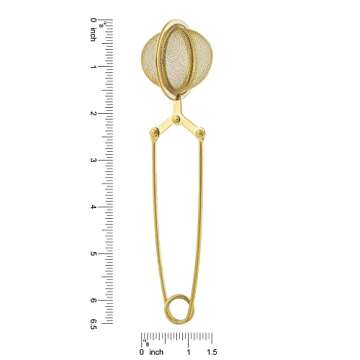Tea Infuser Tea Ball Tea Filter with Clip for Brew Loose Tea Perfect Pincer Tea Infuser Busket Colador Infusor té Metal Mesh Tea Filter Sifter Fine Mesh Ball Tea Filter (Gold Long Handle Tea Filter)