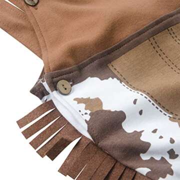LXKIKMM Baby Toddler Boys The Cowboy Romper Halloween Dress Up Children's Clothing with Bib Brown 12-18 Months