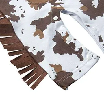 LXKIKMM Baby Toddler Boys The Cowboy Romper Halloween Dress Up Children's Clothing with Bib Brown 12-18 Months