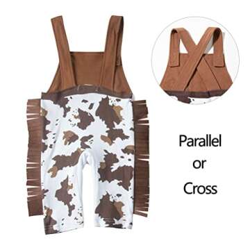 LXKIKMM Baby Toddler Boys The Cowboy Romper Halloween Dress Up Children's Clothing with Bib Brown 12-18 Months