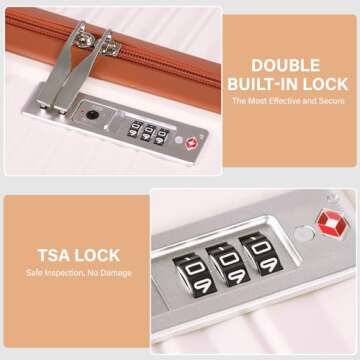 RUNCODE Travel Luggage Sets 6 Piece with Spinner Wheels and TSA Lock, Lightweight ABS Hard Shell Carry On Suitcase Set with 360° Double Wheels for Traveling Women (20"/24"/28")