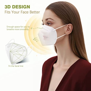 Wecolor KN95 Disposable Masks - 50 Pack, 5-Ply Safety