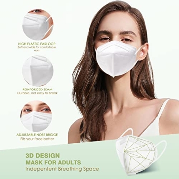 Wecolor KN95 Disposable Masks - 50 Pack, 5-Ply Safety