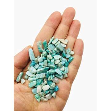 Xinxingshuo 1 lb Amazonite Small Tumbled Chips Crushed Stone Healing Reiki Crystal Jewelry Making Ho...