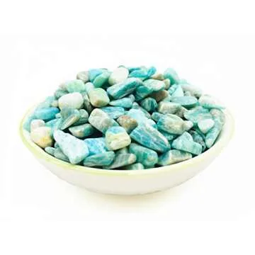 Xinxingshuo 1 lb Amazonite Small Tumbled Chips Crushed Stone Healing Reiki Crystal Jewelry Making Home Decoration (Amazonite)