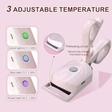 Heated Eyelash Curlers Electric Eyelash Curler USB Rechargeable Eyelash Curlers Natural Curling for ...