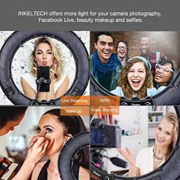 Inkeltech LED Ring Light for Vlog Makeup Selfies