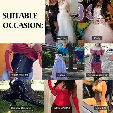 Alivila.Y Fashion Womens Sexy Vintage Underbust Waist Training Corset 2686A-Black-2XL