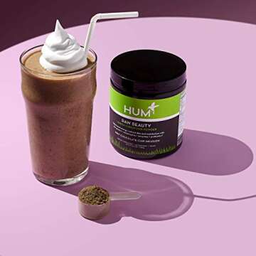 HUM Raw Beauty Greens Superfood Powder - Spirulina & Vegan Probiotic Powder with Adaptogens + Enzymes - Promotes Radiant Skin, Energy & Healthy Metabolism (240g / 30 Servings)