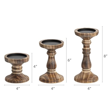 Barnyard Designs Rustic Candle Holders Set of 3