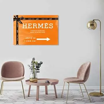 Faubourg Road Sign Orange | Modern Canvas Art Print
