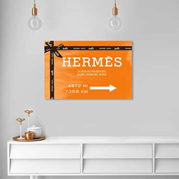 Faubourg Road Sign Orange | Modern Canvas Art Print