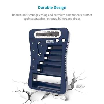 Battery Tester, Dlyfull LCD Display Universal Battery Checker for AA AAA C D 9V CR2032 CR123A CR2 CRV3 2CR5 CRP2 1.5V/3V Button Cell Batteries, 1x AAA Batteries Included