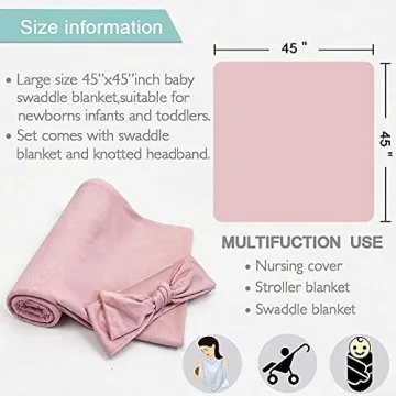 OWLOWLA Swaddle Blanket and Hat Set for Newborns