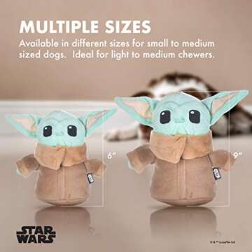 Mandalorian The Child Plush Dog Toy - Squeaky Fun!
