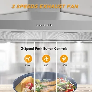 FIREGAS 30" Wall Mount Range Hood - 400 CFM Vent