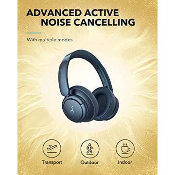 Soundcore by Anker Life Q35 Multi Mode Active Noise Cancelling Bluetooth Headphones with LDAC for Hi Res Wireless Audio, 40H Playtime, Comfortable Fit, Clear Calls, for Home, Work, Travel