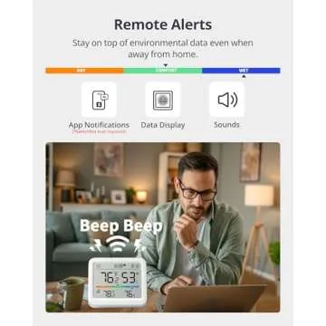 SwitchBot WiFi Indoor Outdoor Thermometer Meter Pro Pack with Outdoor Meter and Hub Mini (Matter Enabled), Wireless Humidity Sensor with App Control, Thermometer for Basement, Kitchen, and Greenhouse