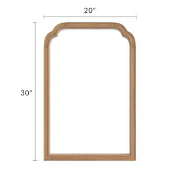 WallBeyond Wood Frame Wall Mirror Rounded Corner Arch Rectangle Mirror for Entryway, Living Room or Bedroom Home Decor - Light Woodgrain [20" x 30" Honey-Colored]