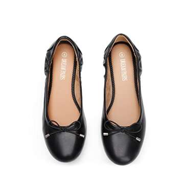 DREAM PAIRS Women's Sdfa2310w Black Ballet Comfortable Flats Dress Round Toe Foldable Soft Casual Sl...