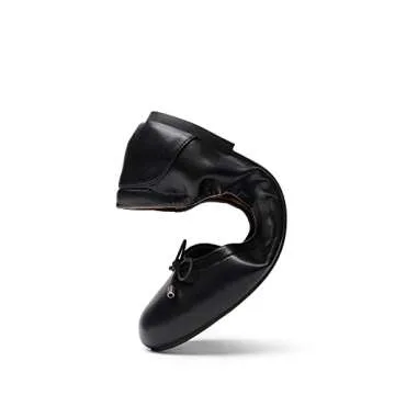 DREAM PAIRS Women's Sdfa2310w Black Ballet Comfortable Flats Dress Round Toe Foldable Soft Casual Slip On Work Flat Shoes with Bowknot, Black, Size 9