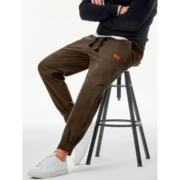 JMIERR Men's Corduroy Cargo Pants - Casual Joggers